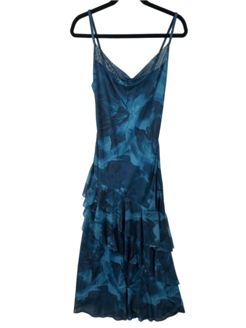 PrettyGarden Floral Beach Sundress Spaghetti Strap Tiered Maxi Dress size Medium - Picture 3 of 14